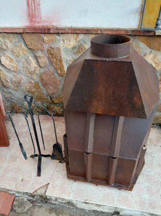 Chimenea rústica de metal accesorios y tubos de 3