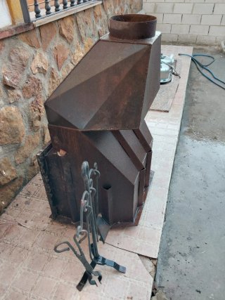 Chimenea rústica de metal accesorios y tubos de 3