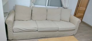 Sofá beige de tela