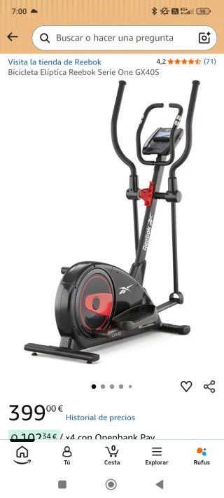 Bicicleta Elíptica Reebok GX40S