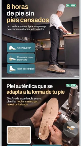 Plantillas Saluber Cuero Unisex Amortiguación