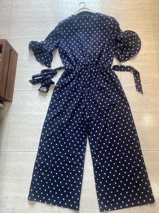 Shein Mono Pantalón Azul con Lunares S