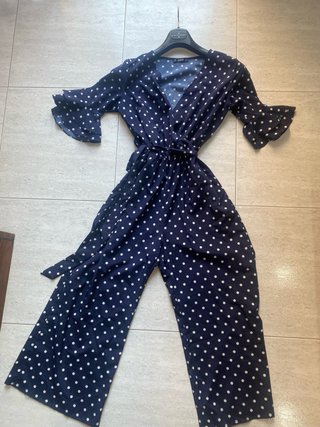 Shein Mono Pantalón Azul con Lunares S