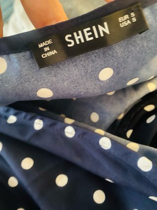 Shein Mono Pantalón Azul con Lunares S