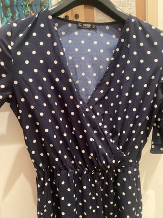 Shein Mono Pantalón Azul con Lunares S