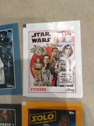 Lote 4 paquetes cromos Star Wars sin abrir