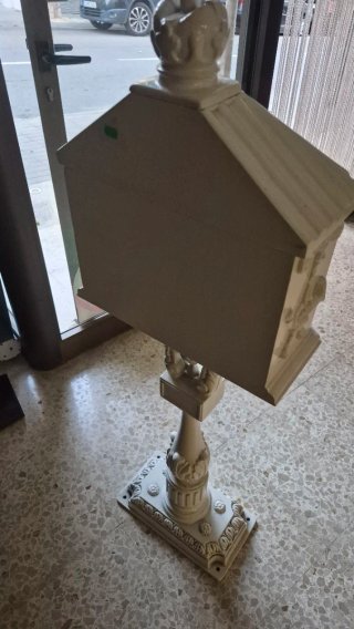 Buzón de Jardín Blanco con Soporte