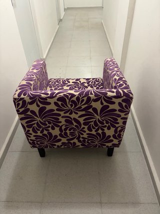 Butaca terciopelo estampada flores