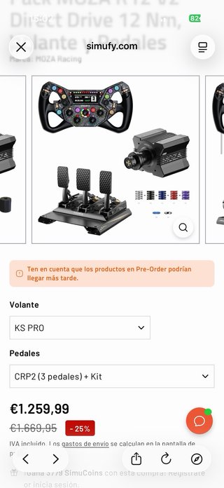 Simulador de carreras completo Moza