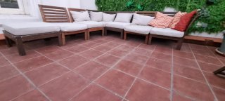 Sofá de Exterior Modular de Madera.  Incluye todo