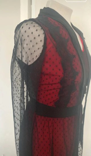 Vestido Vintage Negro y Rojo