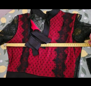 Vestido Vintage Negro y Rojo