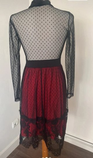 Vestido Vintage Negro y Rojo