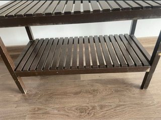 Pack 3 Bancos Madera IKEA Molger Marrón