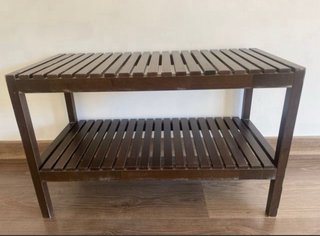 Pack 3 Bancos Madera IKEA Molger Marrón