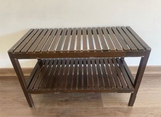 Pack 3 Bancos Madera IKEA Molger Marrón