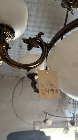 Lámpara de bronce y alabastro