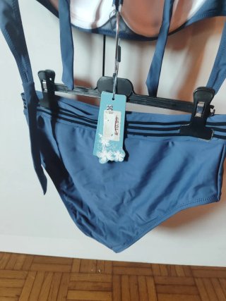 Costume da bagno donna 2 pezzi blu XL