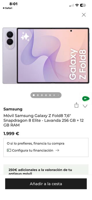 Samsung Galaxy Z Fold8 elite 256GB grafito