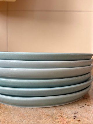 8 platos azul verdoso Maison du Monde
