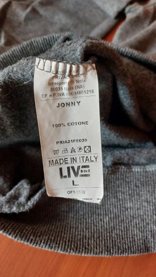 Felpa NASA grigia taglia L, cotone 100%