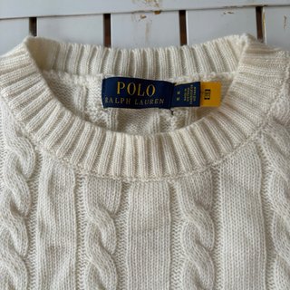 Jersey Polo Ralph Lauren Punto Trenzado Crema
