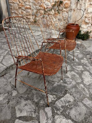 Pareja Sillas Hierro Exterior