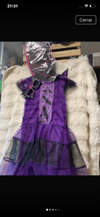 Disfraz Bruja Morado con Accesorios 140cm 10@ño