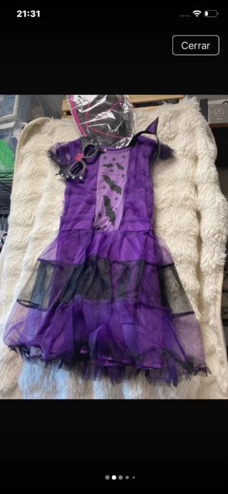 Disfraz Bruja Morado con Accesorios 140cm 10@ño