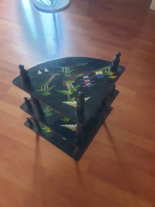 Mesita Esquinera Decorada Estilo Asiático