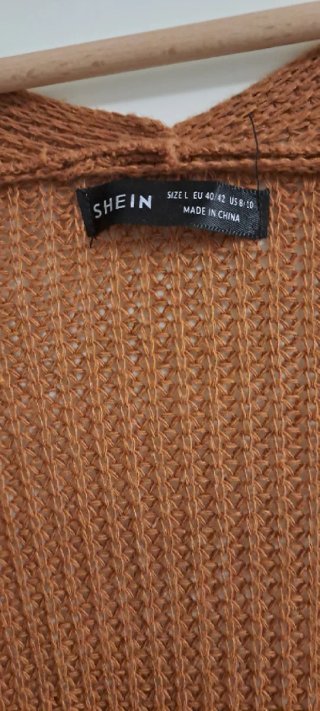 Cardigan lungo aperto marrone