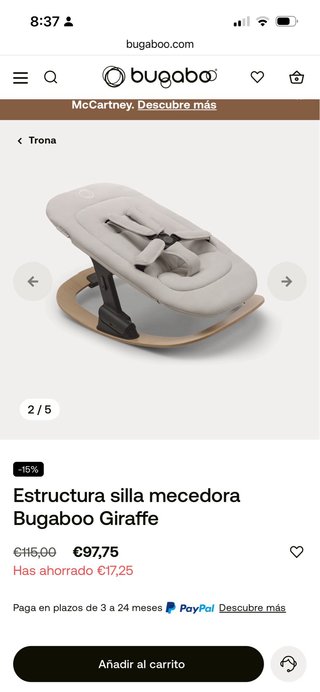 Estructura hamaca Bugaboo Giraffe
