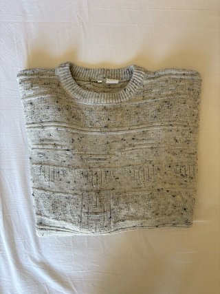 Maglione lana beige/grigio