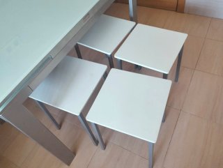 Mesa de cocina extensible cristal y metal