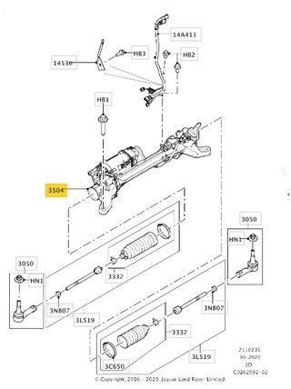 Cremallera de dirección Land Rover LR081613