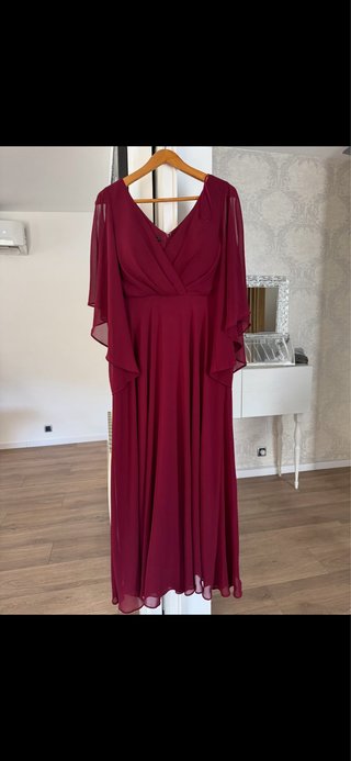 Vestido de fiesta largo granate
