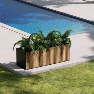 HERSTERA JARDINERA MODULAR MADERA Y META