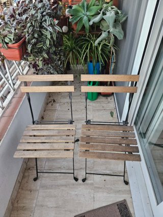 Silla Terraza Plegable Madera y Metal IKEA