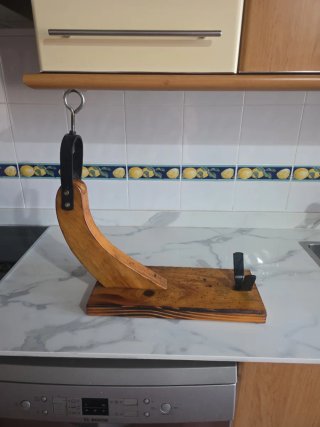 Soporte Jamonero de Madera y Metal