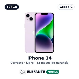 iPhone 14 128GB Morado · Grado C · Libre