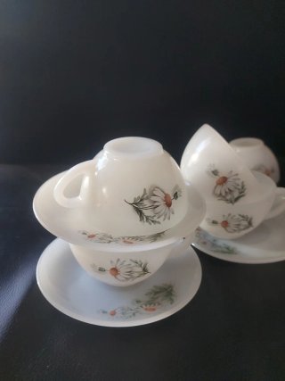 Set 6 Tazas y Platos Arcopal Margaritas