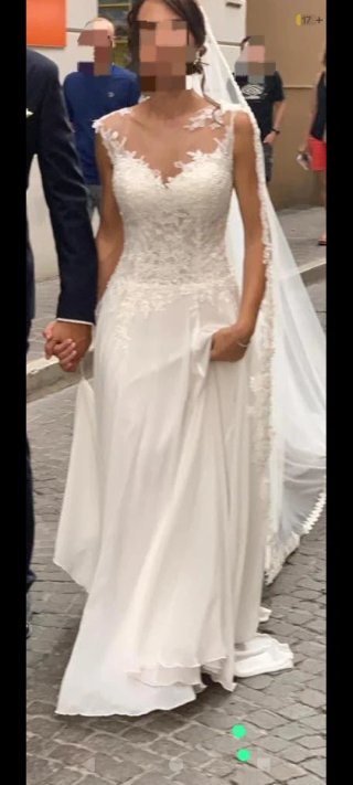 Abito da sposa pizzo di Nicole colet+velo+guanti