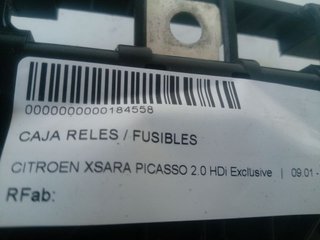 CAJA RELES / FUSIBLES CITROEN XSARA PICASSO 2.0 HDi Exclusive