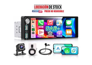 Radio de Coche 1 DIN con CarPlay y Android Auto