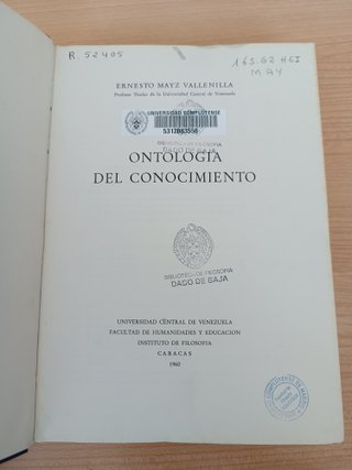 Ontología del conocimiento - Mayz Vallenilla