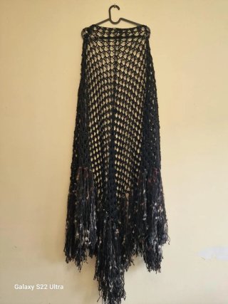 Chal de Crochet Negro