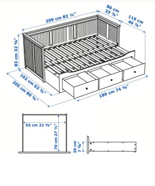 Cama nido blanca Ikea madera