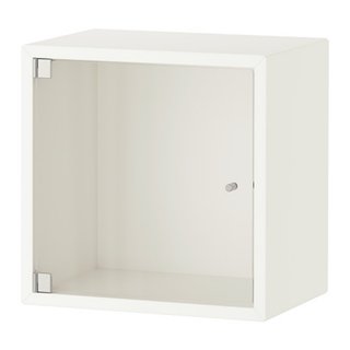 Mueble de pared EKET blanco con puerta de vidrio