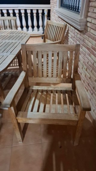Conjunto de Teca , 6 Sillas  y 2 sillones