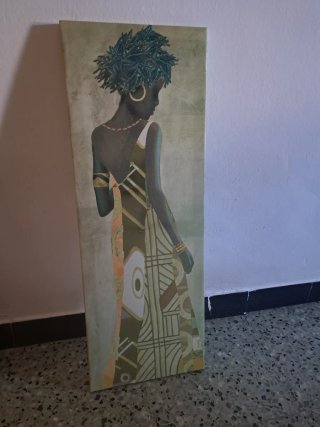 Cuadro decorativo beige y negro